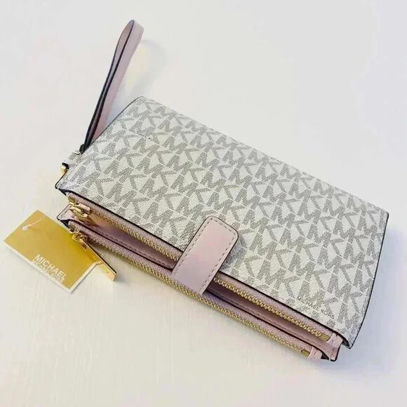 Michael Kors Double Zip Wallet With Wristlet powder blush - Picture 7 of 7